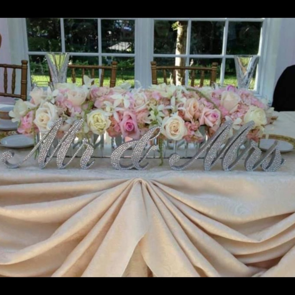 Swarovski Crystal Wedding- Mr & Mrs and Dessert Table signs
